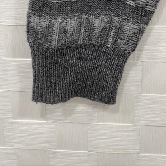 NORDSTROM Sweater Size XL Gray Tonal Fair Isle Merino Wool Alpaca Blend Crewneck - Picture 4 of 10